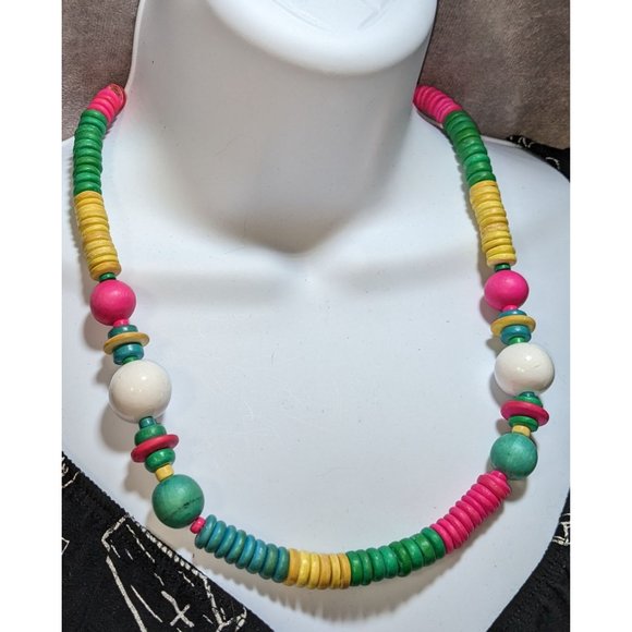 Jewelry - Vintage Rainbow Wooden Necklace